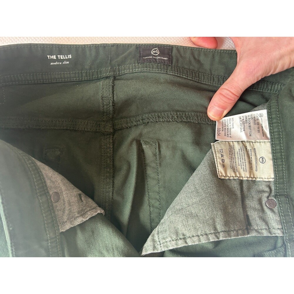 Ag Men’s Dark Green Tellis (Size 32x34), Modern Slim